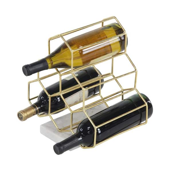 Rustic 7 X 11 Inch buy Brass Gold Six-Bottle Wine Holder