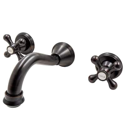 Oil Rubbed Bronze Wall Mounted Bathroom Tub Sink Swivel Faucet Mixer Tap