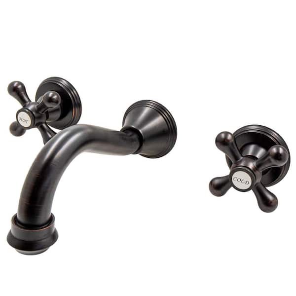 Novatto RIA Two Handle Wall Mount Bathroom Faucet in Oil Rubbed Bronze