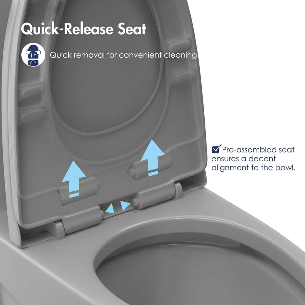 Reno Glacier Gray Elongated Dual Flush One-Piece Toilet