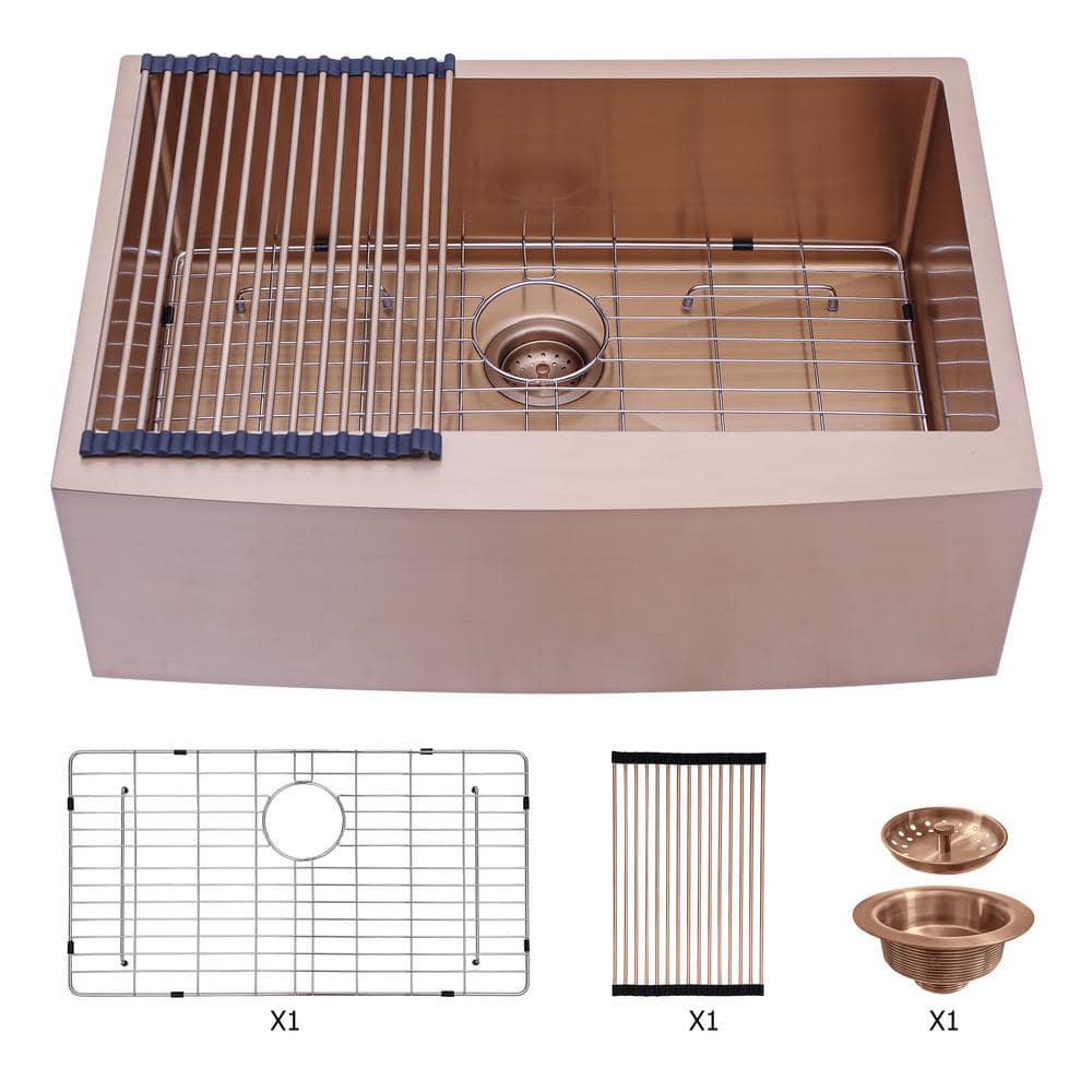 Farmhouse Apron 16-Gauge Stainless Steel 36 In. Single Bowl Kitchen ...