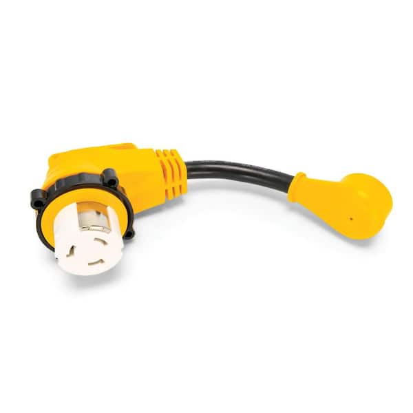 Camco Power Grip 12" Dogbone with 90 Locking Adapter - 15MStd/50FAmp