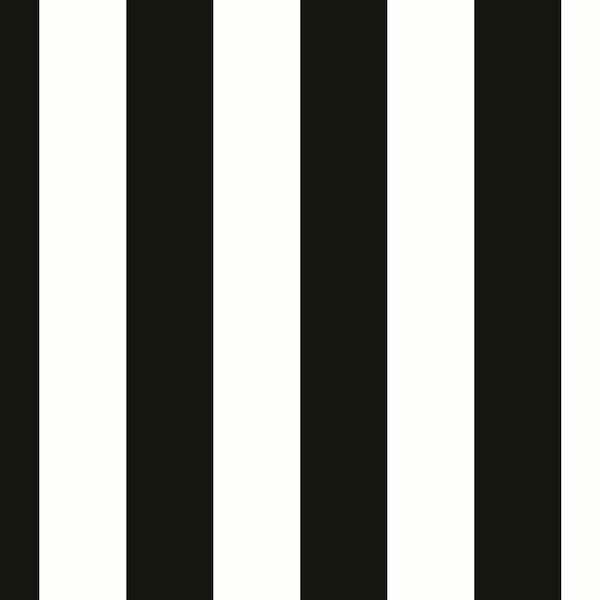 Norwall 2.5 in. Tent Stripe-Black & Eggshell White Vinyl Roll Wallpaper ...