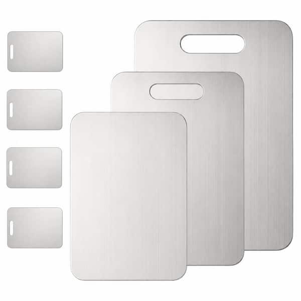 Set of 3 Pure Titanium Cutting Boards, Double-Sided Non-Stick Chopping Boards in Small, Medium, and Large