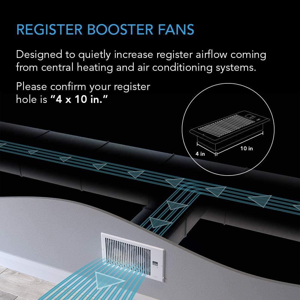 Matte White Aluminum Programmable Digital Register Booster Fan