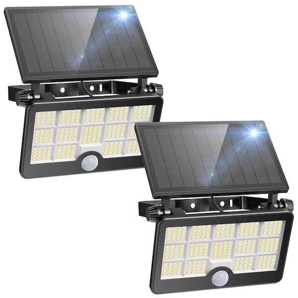 Adewalk 5000 Lumen 180° Black 232 Integrated LED Motion Sensing Flood Light (2-Pack)
