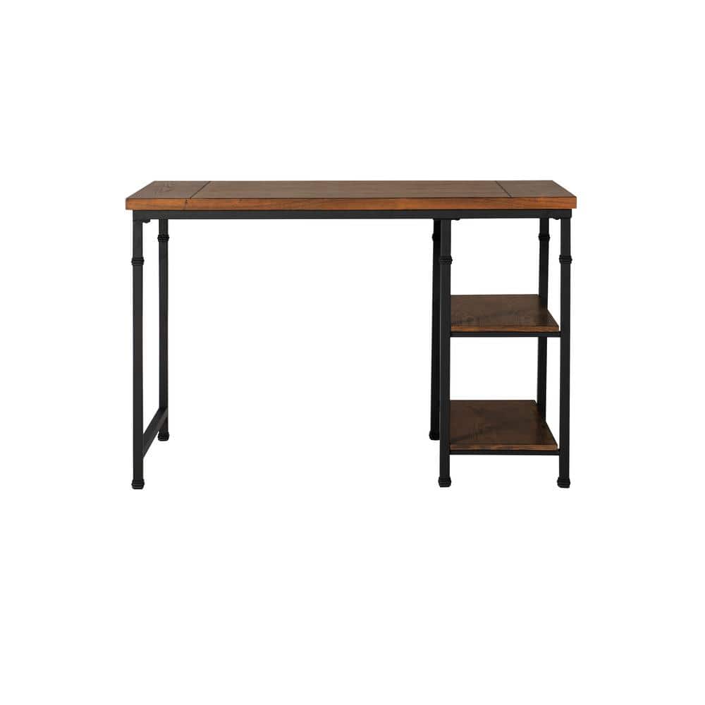 Austin Black and Ash Wood Two Shelf Desk