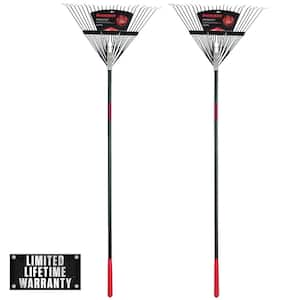 51 in. Fiberglass Handle 24-Tine Steel Rake (Pack of 2)