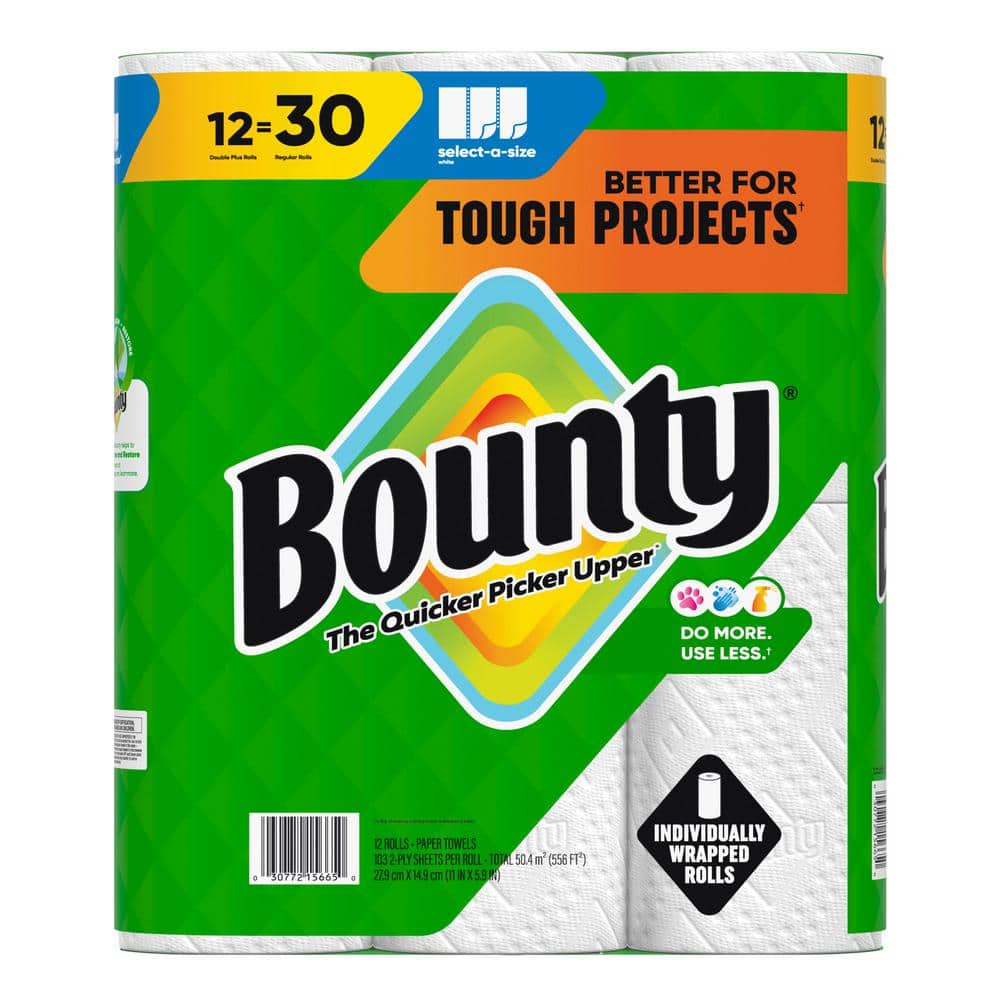 White, Select-A-Size Paper Towel Roll (12 Double Plus Rolls)