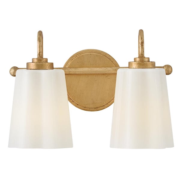 Honey 13.25 in. 2 Light Distressed Brass Vanity Light