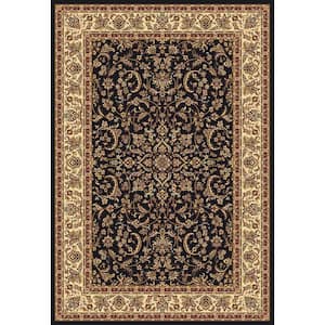 Noble Black 8 ft. x 12 ft. Traditional Floral Oriental Area Rug