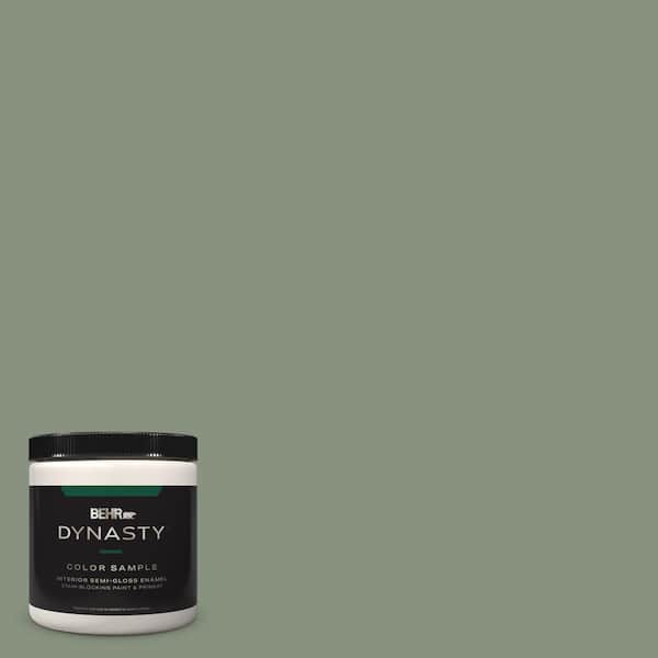 BEHR DYNASTY 8 oz. #N390-5 Eucalyptus Wreath One-Coat Hide Semi-Gloss Enamel Stain-Blocking Interior/Exterior Paint and Primer Sample