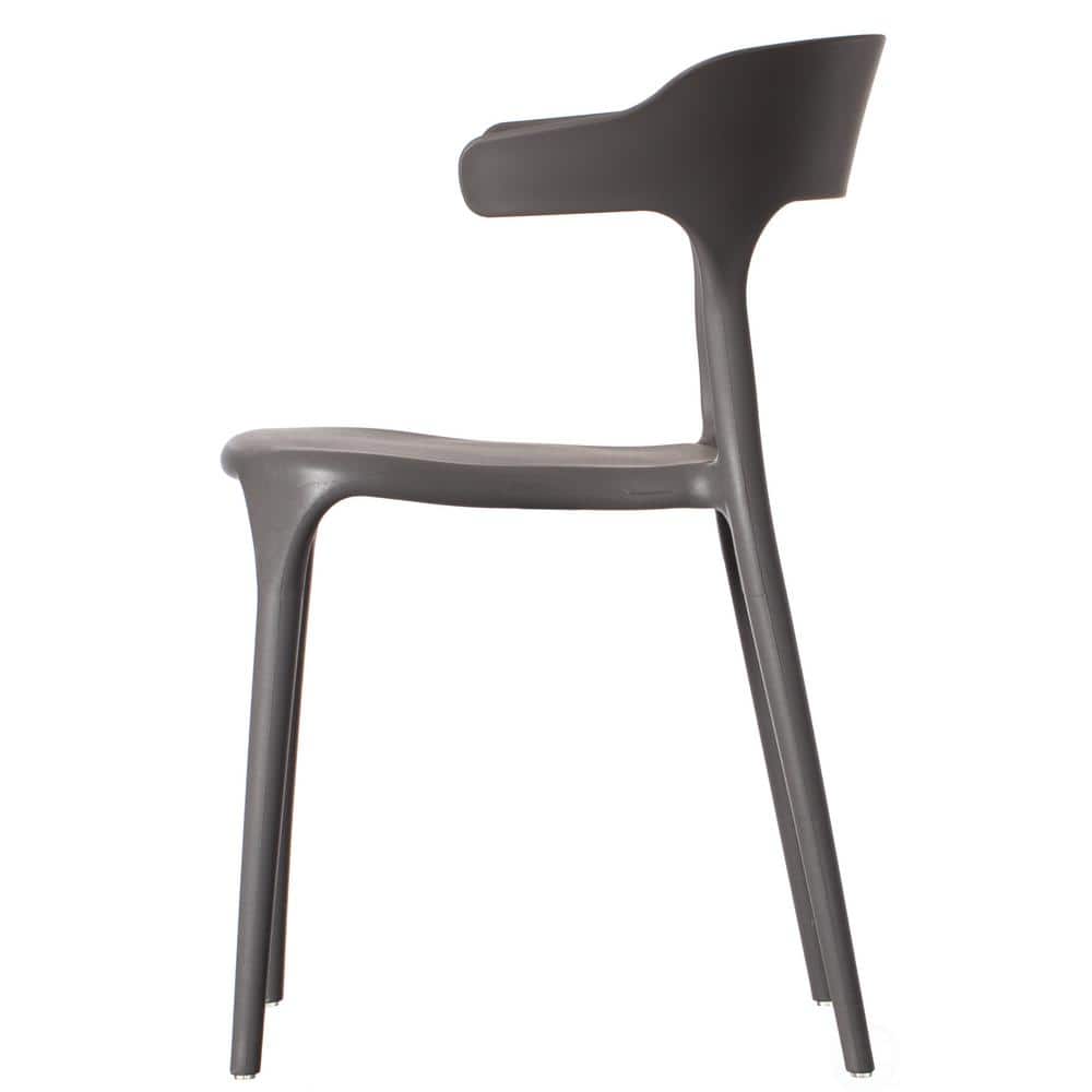 Scandi-Inspired Matte Gray Stackable Plastic Dining Chair