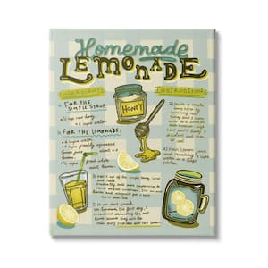 Homemade Lemonade Vintage Drink Recipe by Andrea Jasid Grassi Unframed Print Abstract Wall Art 30 in. x 40 in.