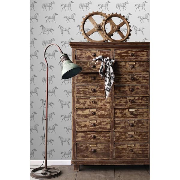 Esta Home Burnett Off White Horses Off White Wallpaper Sample Dd17sam The Home Depot