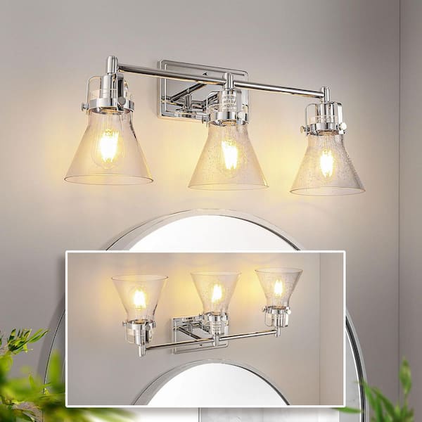 22 in. 3-Light Brushed Nickel Vanity Light for Bright, Affordable Bathroom Lighting