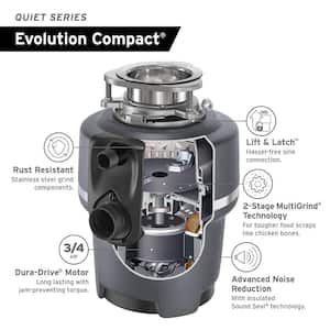Evolution Compact Lift & Latch Quiet Series 3/4 HP Continuous Feed Garbage Disposal