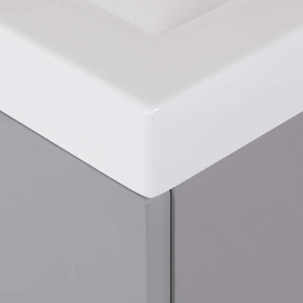 Home Decorators Collection Thornbriar 24 50 In W X 19 In D Vanity In Pearl Gray With Cultured Marble Vanity Top In White W White Sink And Mirror Tb24p3 Pg The Home Depot