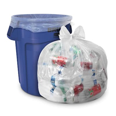 Tough Guy Trash Bags, 55 Gal, 36 in W, 63 in H, 5.5 mil Thick, Super Heavy,  Yellow, 50 Pack 52WX95