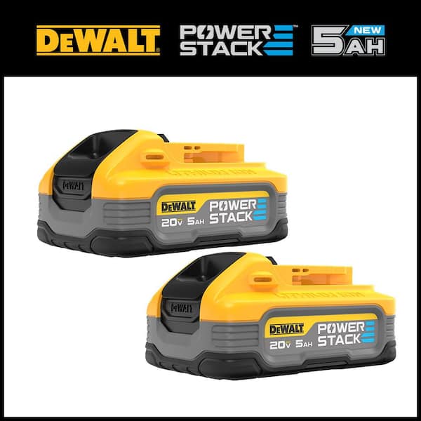 DEWALT POWERSTACK 20V Lithium-Ion 5.0Ah Battery Pack (2 Pack)