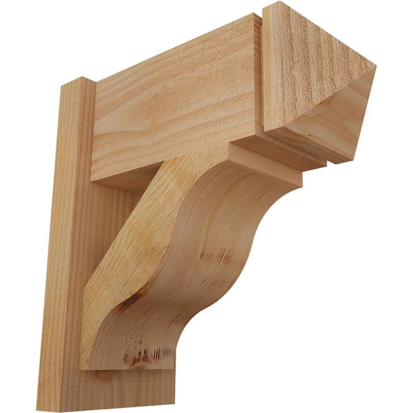 Ekena Millwork 8 in. x 18 in. x 18 in. Fuston Arts and Crafts Rough Sawn Douglas Fir Outlooker