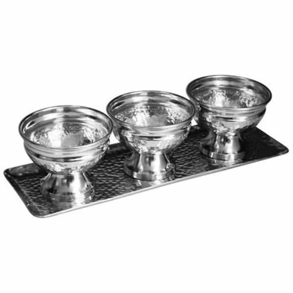 HomeRoots Amelia 6 in. W x 4.5 in. H x 18 in. D Round silver