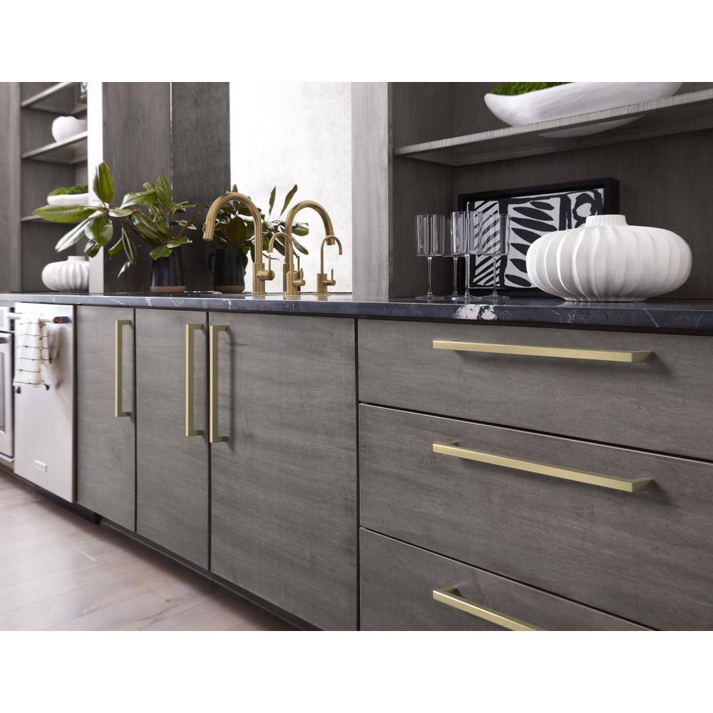 Golden Champagne 12-inch Modern Square Appliance Pull