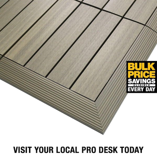 1/6 ft. x 1 ft. Quick Deck Composite Deck Tile Outside Corner Fascia in Roman Antique (2-Pieces/Box)