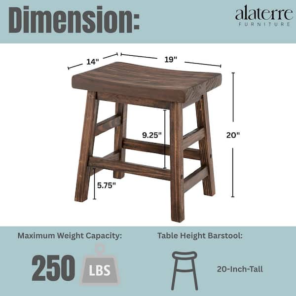 Alaterre Furniture Pomona 20 Tall Solid Wood Counter Height