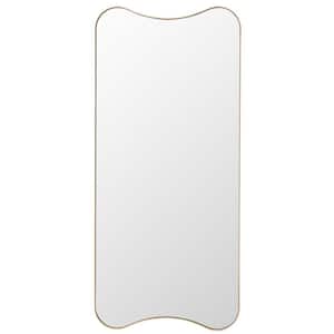 Hyla 14 in. W x 31 in. H Glam Iron Frame Rectangle Gold Wall Mirror
