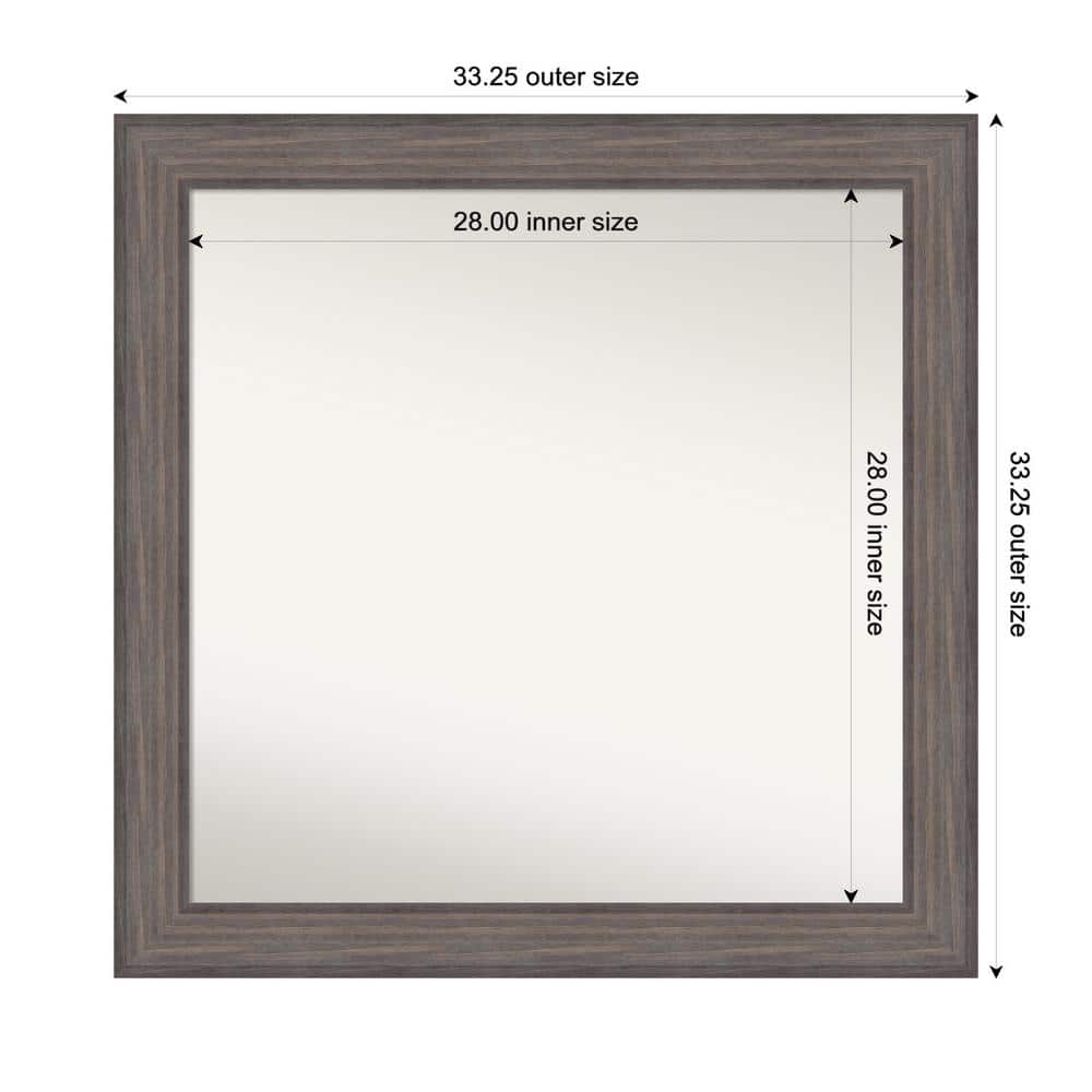 Country Barnwood 33.25 in. x 33.25 in. Custom Non-Beveled Wood Framed Bathroom Vanity Wall Mirror price history on PriceWatchPro