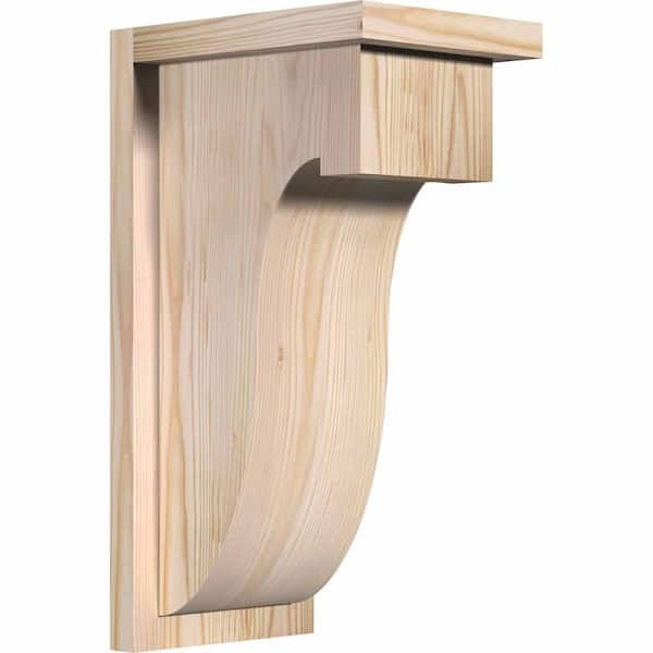 Ekena Millwork 7-1/2 in. x 10 in. x 18 in. Douglas Fir Del Monte Smooth Corbel with Backplate