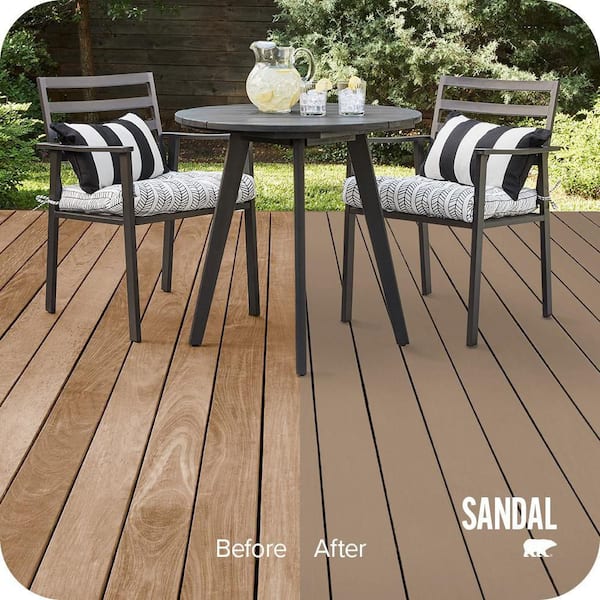 8 oz. #SC-121 Sandal Solid Color Waterproofing Exterior Wood Stain and Sealer Sample