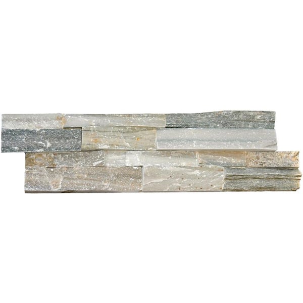 Sierra Blue Ledger Panel 6 in. x 24 in. Splitface Quartzite Wall Tile (4 sq. ft./case)