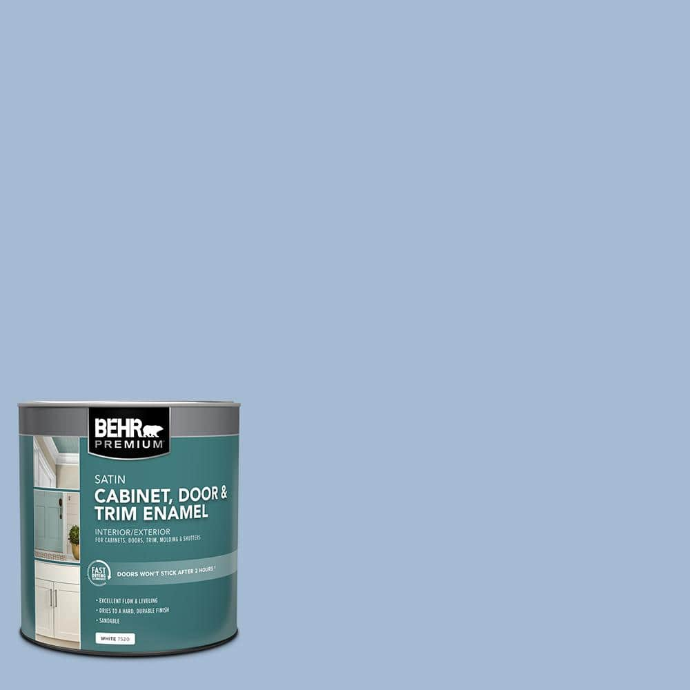 BEHR PREMIUM 1 qt. #M530-3 Perennial Blue Satin Enamel Interior ...