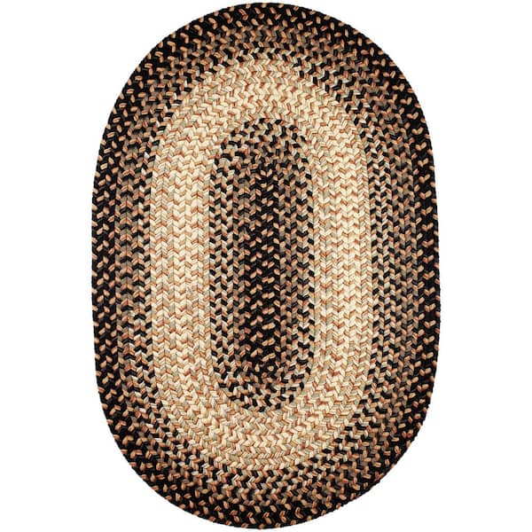 Ombre Charcoal 2 ft. x 4 ft. Oval Indoor/Outdoor Braided Area Rug