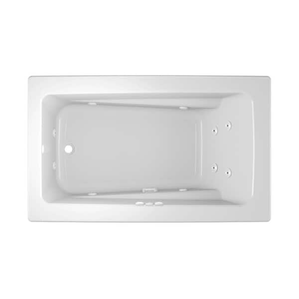 PROJECTA 60 in. x 36 in. Acrylic Rectangular Drop-in Whirlpool Bathtub in White