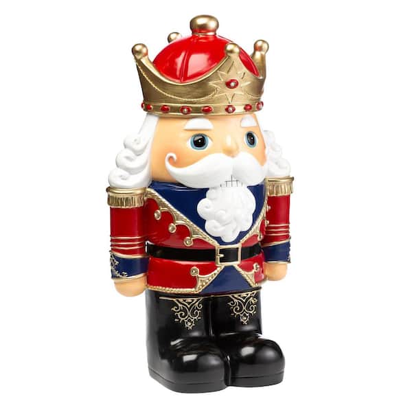 Indoor/Outdoor Lighted Resin Nutcracker Shorty Garden Statue