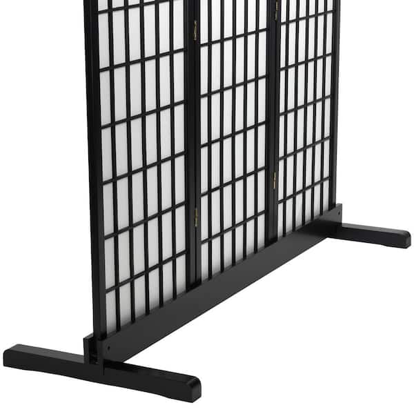 Black 3-Panel Room Divider Stand