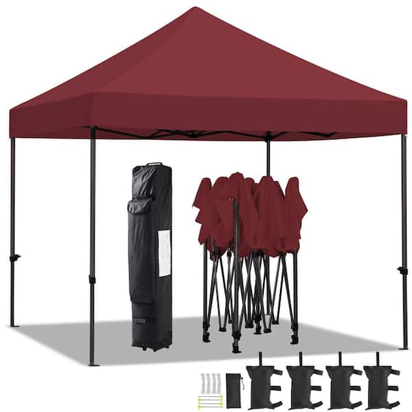 冬ギフト  Stalwart 10 ft. x 10 ft. Canopy Tent in Red 80-14-R - The ライト・ランタン