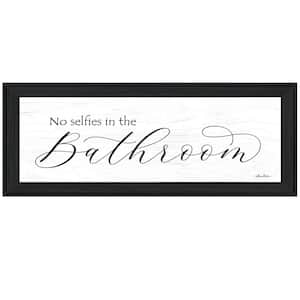 No Selfies In The Bathroom by Unknown 1 Piece Framed Graphic Print Typography Art Print 11 in. x 23 in. .