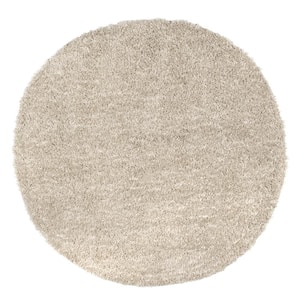 Casual Plush Shag Neva Beige 5 ft. Round Area Rug