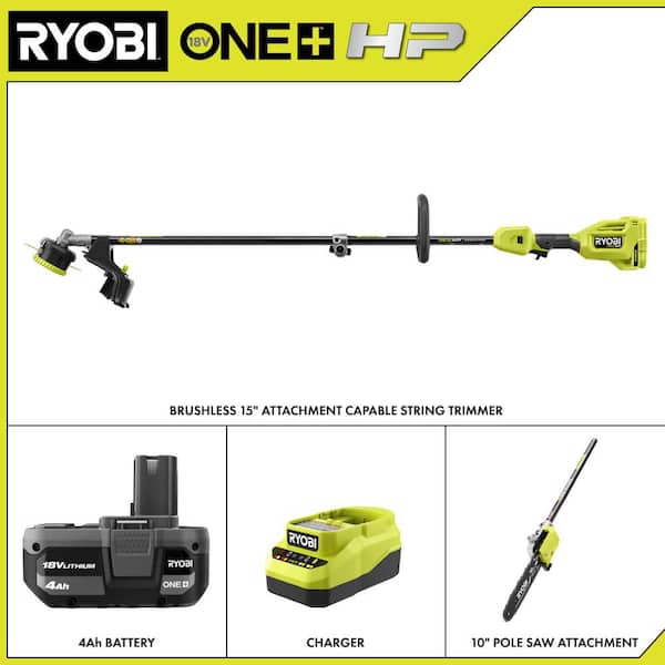 RYOBI ONE+ HP 18V Brushless 15 in. Attachment Capable String