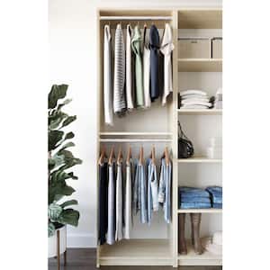 14 in. W D x 25.375 in. W x 84 in. H Wheat Double Hanging Tower Wood Closet System