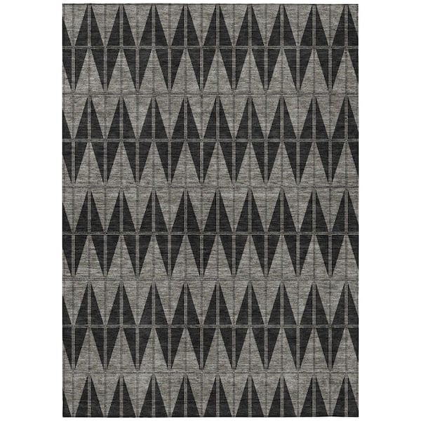 Chantille Machine Washable Indoor/Outdoor Abstract ACN2415 Black 5 ft. x 7 ft. 6 in. Area Rug