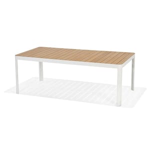 Amazonia Brown and White Rectangle Wood Outdoor Dining Table