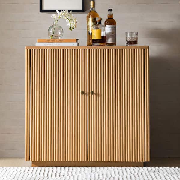 Bonnot Teak 32 in. Tall 2-Door Wood Accent Cabinet with Adjustable Shelf