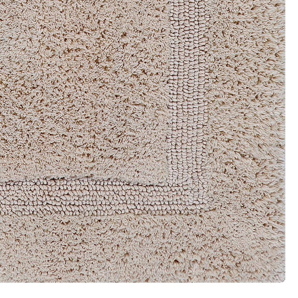 Lux Collection Sand Cotton Reversible Bath Rug 17 x 24