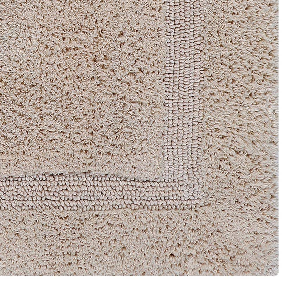 Lux Collection Sand Cotton Reversible Bath Rug 21" x 34"