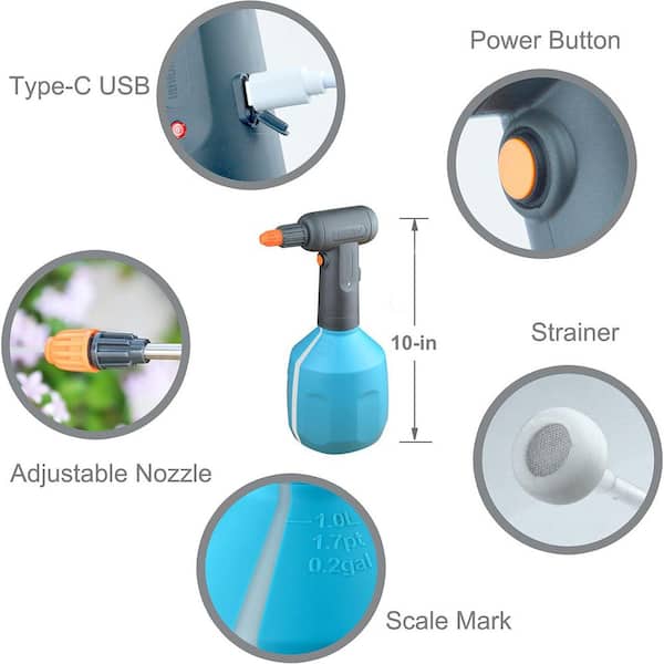 Justincity 1/4 Gal. Cordless Electric Bottle Sprayer Handheld